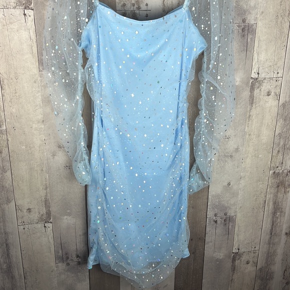 NWT AREA STARS Stardust Mini Dress In Light Blue Size Large - Picture 5 of 9